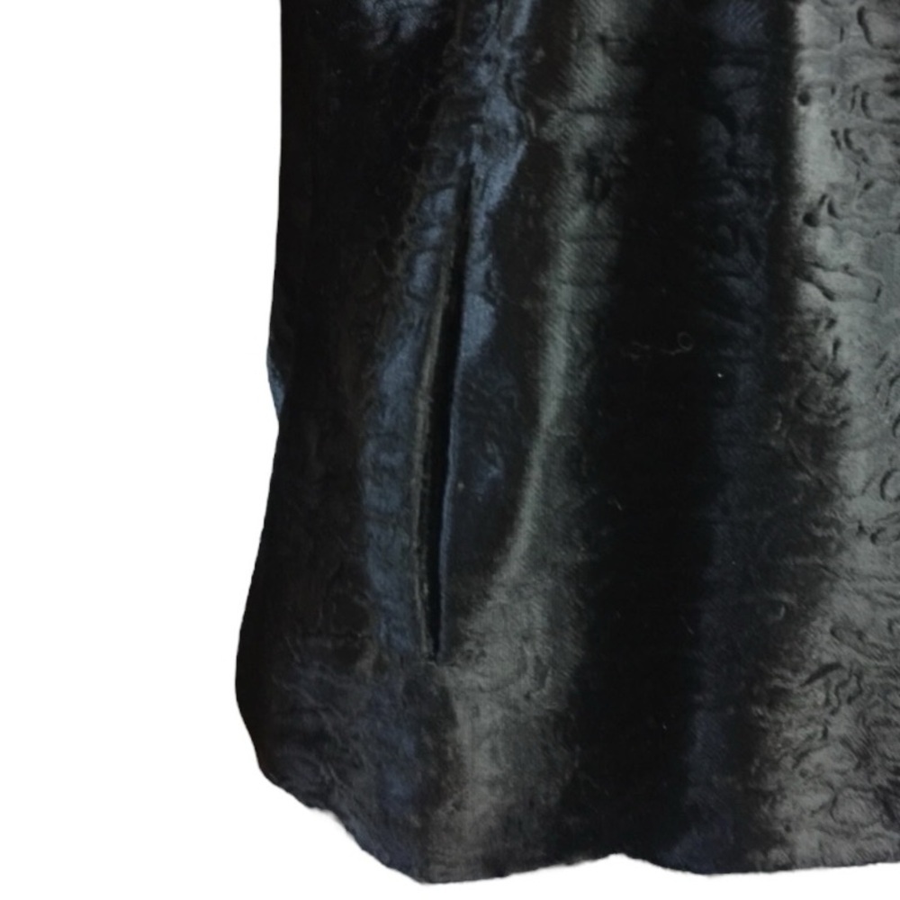 Vintage Olsen Black Collar Up Faux Fur Vest Pockets SZ US 12/ EUR 44 Y2K - Picture 5 of 9